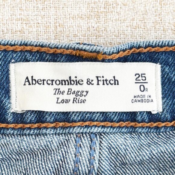 Abercrombie & Fitch Dark Marble Low Rise Baggy Jean size 25 Regular - Picture 12 of 14